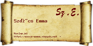 Szőcs Emma névjegykártya